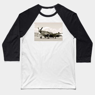 P-51 Classic Mustang WW2 Fighter Plane Baseball T-Shirt